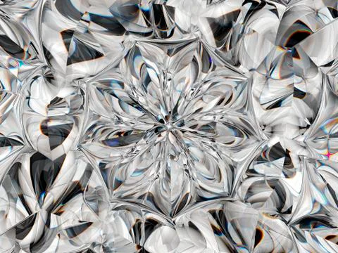 Abstract Gemstone or diamond texture closeup and kaleidoscope Stock Illustration