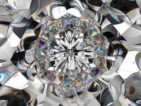 Abstract Gemstone or diamond texture closeup and kaleidoscope Stock Illustration