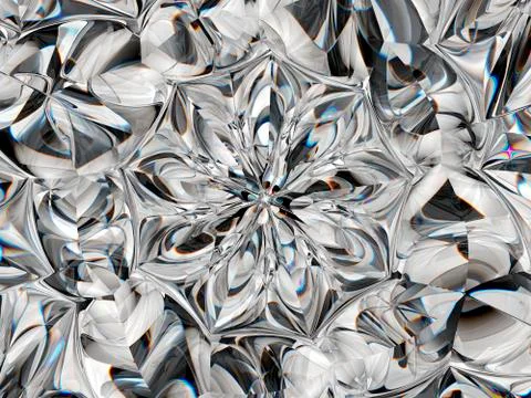 Abstract Gemstone or diamond texture closeup and kaleidoscope Stock Photos