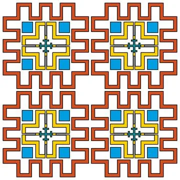 Abstract generative art color pattern vector tile Illustrazione stock