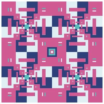 Abstract generative art color pattern vector tile Stock Illustration
