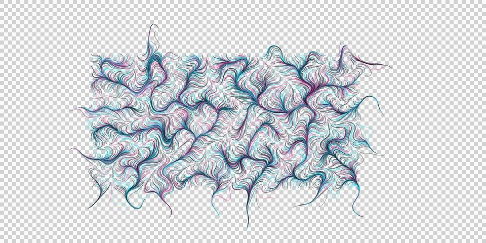 Abstract generative art pattern with chaotic flowing lines and organic wavy.. Stock Illustration