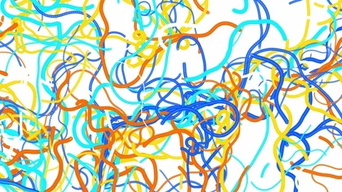 Abstract Generative Liquid Lines 4K, Organic Orange and Blue Flow Stock Footage 335479154