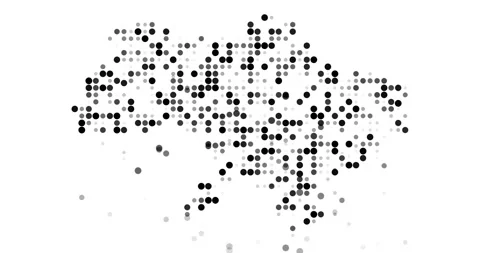 Abstract Generative Map of Ukraine Stock Footage 319492720