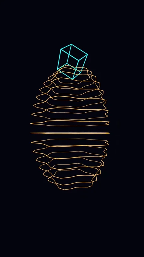 Abstract Generative Pineapple Wireframe on Black Background Stock Footage 335765209