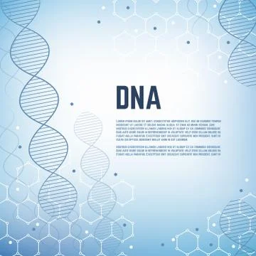 Abstract genetics science vector background with dna human chromosome molecule Illustrazione stock