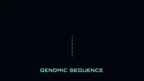 Abstract genomic sequence data visualization showing dna molecular structures Stock Footage 337501214