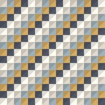 Abstract geo pattern, seamless vector, diagonal checkered diamond shapes Stock Illustration