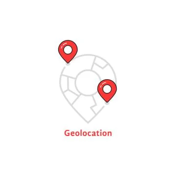 Abstract geolocation logo with map pin Stock Illustration