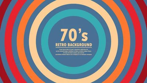 Abstract geometric 1970's background with retro colors and circles element... Stock Illustration