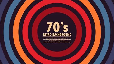 Abstract geometric 1970's background with retro colors and circles element. D Stock Illustration