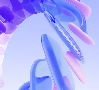 Abstract geometric 3d background with dynamic wave curve ribbon of glass and Stockillustratie