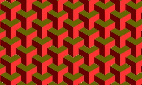 Abstract geometric 3D isometric cube pattern background 库存插图