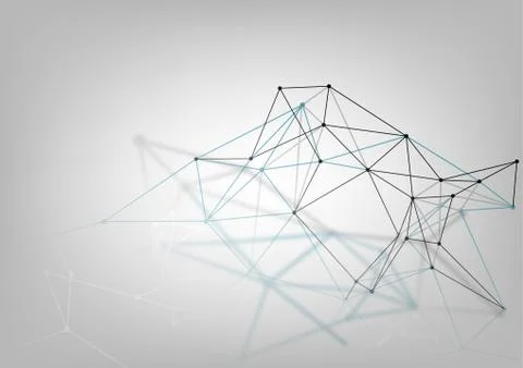 Abstract Geometric 3D Lattice Background Stock Illustration