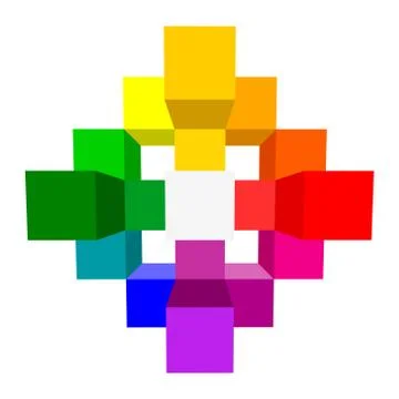 Abstract geometric 3d object isolated on white background. Vector illustratio Stock Illustration