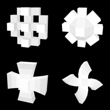 Abstract geometric 3d object set.Vector illustration. 스톡 일러스트