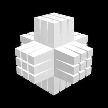 Abstract geometric 3d object. Vector illustration. 스톡 일러스트