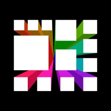 Abstract geometric 3d object. Vector illustration. Stock Illustration