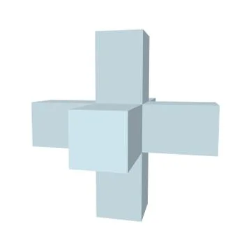 Abstract geometric 3d object. Vector illustration. Stock Illustration