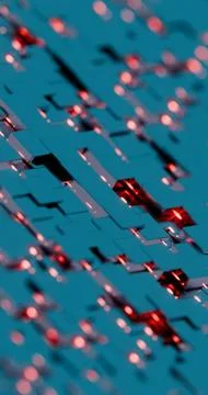 Abstract Geometric 3D Pattern with Blue Cubes. Stock Illustration
