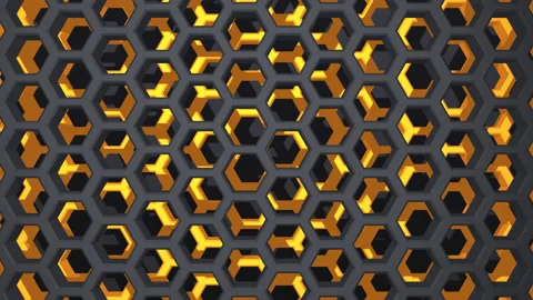Abstract geometric 3d pattern. hexagons, cells. motion graphics, Honeycomb shape Video stock 156869389