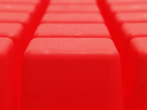 Abstract geometric 3d red cube decoration background Stock Photos