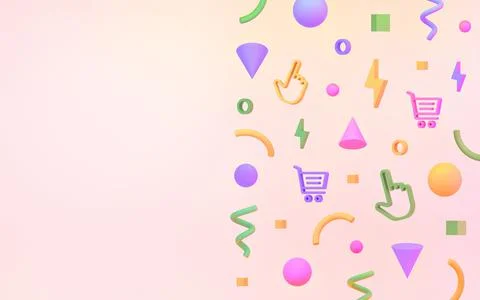 Abstract geometric 3d shapes background for ecommerce. Stock Illustration