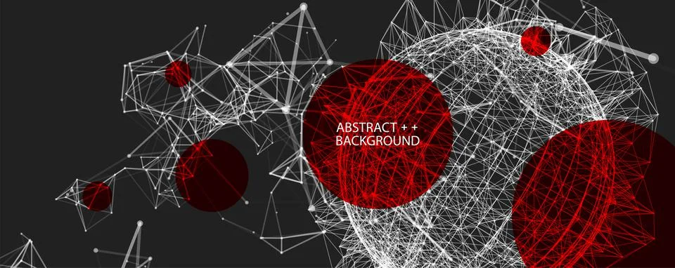 Abstract geometric 3d sphere made of points and lines. Futuristic technology  Stock Illustration