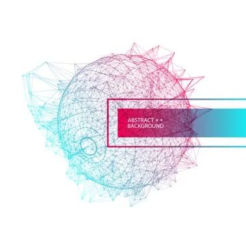 Abstract geometric 3d sphere made of points and lines. Futuristic technology  Stock Illustration