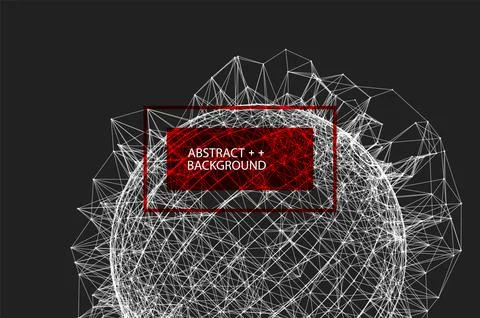 Abstract geometric 3d sphere made of points and lines. Futuristic technology  Stock Illustration