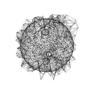 Abstract geometric 3d sphere made of points and lines. Futuristic technology  Stock Illustration