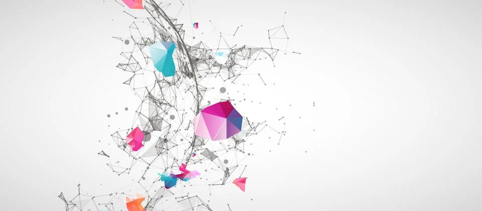 Abstract geometric 3d sphere/half-sphere made of points and lines. Futuristic Stock Illustration