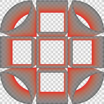 Abstract Geometric 3D Structure - PNG Isolated Cutout Stock Illustration