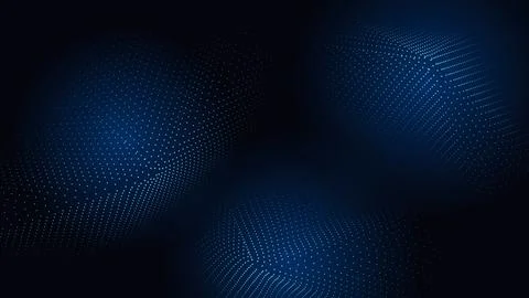 Abstract Geometric 3D White Spots on Dark Blue Background Illustrazione stock