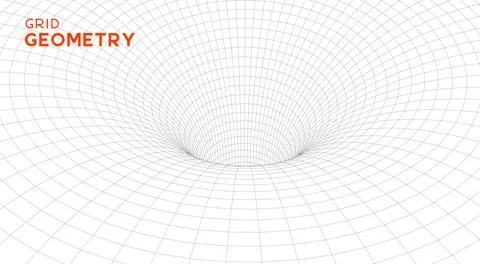 Abstract geometric 3D wireframe mesh tunnel Illustrazione stock