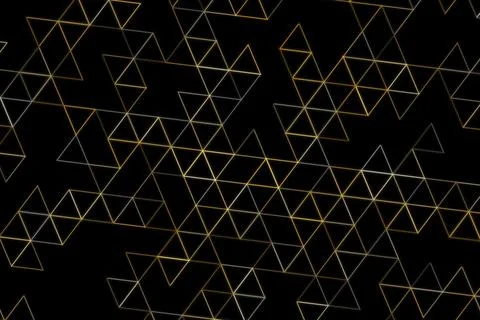 Abstract geometric 3d wireframe pattern with glowing yellow Stock Illustration