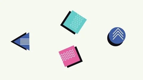 Abstract geometric 80s memphis style motion graphics animation with colorfu.. Stock Footage 339062924