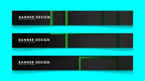 Abstract geometric and rectangular pattern banners with green gradients. Vect Stock Illustration