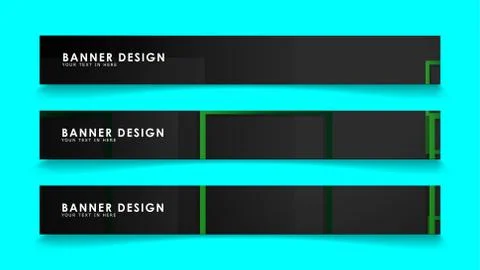 Abstract geometric and rectangular pattern banners with green gradients. Vect 스톡 일러스트