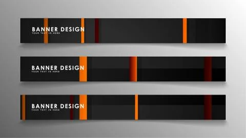 Abstract geometric and rectangular pattern banners with orange gradients 스톡 일러스트