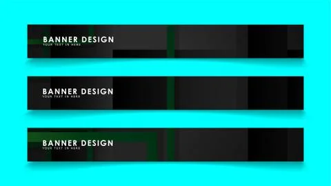Abstract geometric and rectangular pattern banners with green gradients. Vect Illustrazione stock