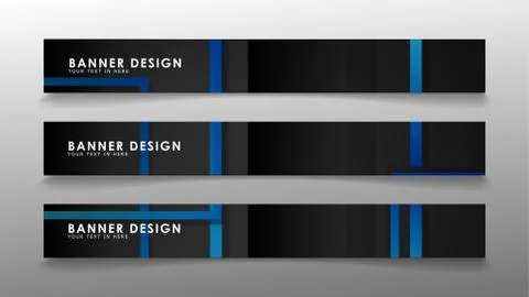 Abstract geometric and rectangular pattern banners with blue gradients. Vecto イラスト素材