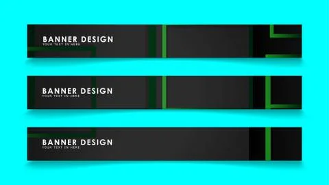 Abstract geometric and rectangular pattern banners with green gradients. Vect Stock Illustration