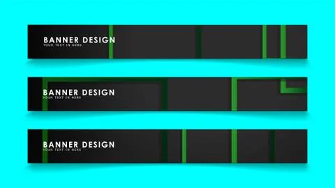 Abstract geometric and rectangular pattern banners with green gradients. Vect Illustrazione stock