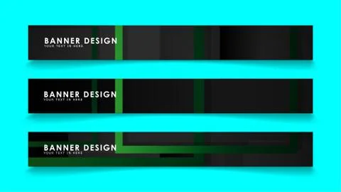 Abstract geometric and rectangular pattern banners with green gradients. Vect 库存插图