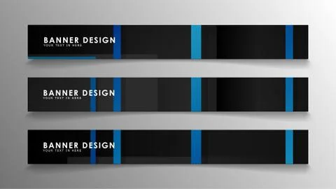 Abstract geometric and rectangular pattern banners with blue gradients. Vecto Illustrazione stock