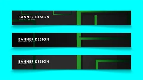 Abstract geometric and rectangular pattern banners with green gradients. Vect 스톡 일러스트
