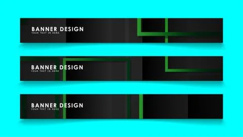 Abstract geometric and rectangular pattern banners with green gradients. Vect Stock Illustration
