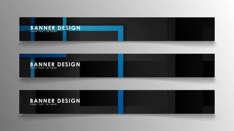 Abstract geometric and rectangular pattern banners with blue gradients. Vecto Illustrazione stock