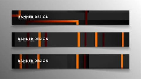 Abstract geometric and rectangular pattern banners with orange gradients 스톡 일러스트